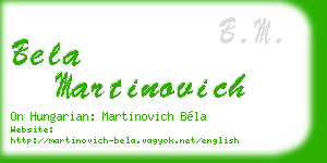 bela martinovich business card